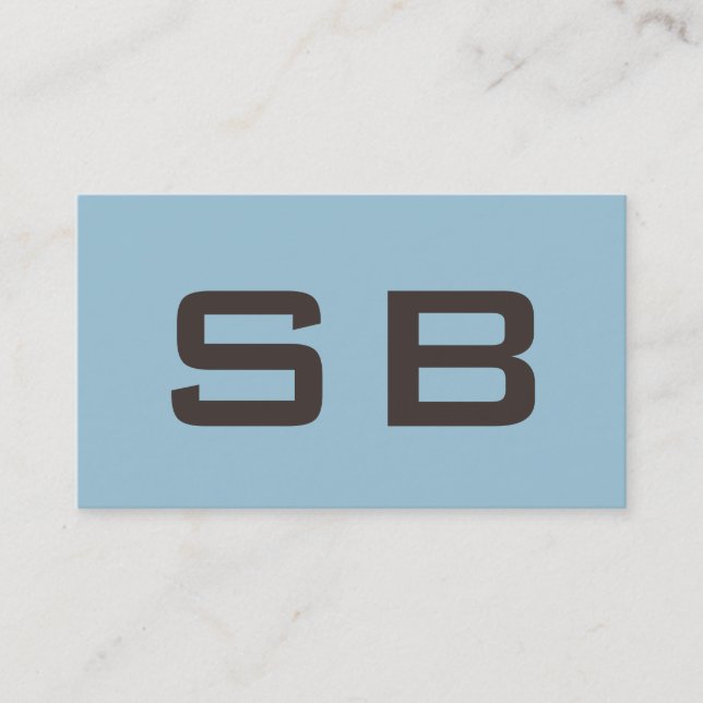Blått Modernt Monogram Standard Affärskort Visitkort (Framsida)