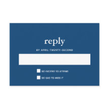 Blått modernt Pub Mitzvah II-vykortssvar