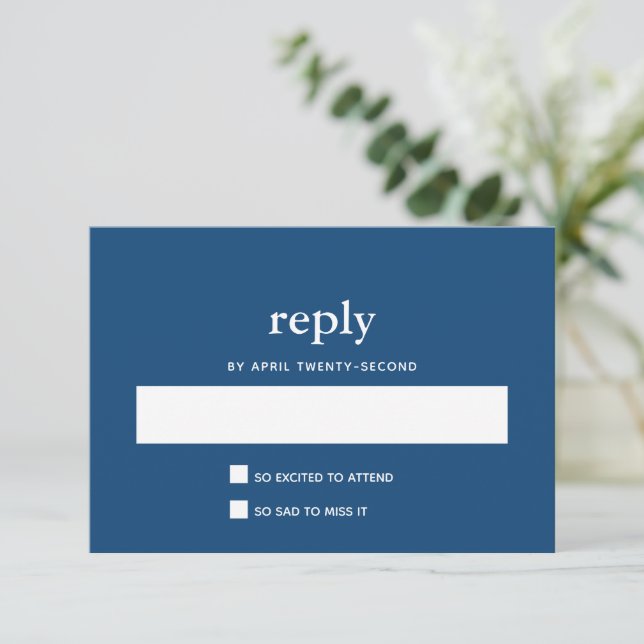 Blått modernt Pub Mitzvah II-vykortssvar OSA Kort (Stående Fram)