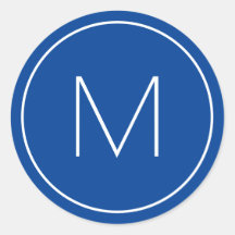 Blått, modernt typsnitt, ett enda Brev-monogram