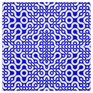 Blått, modernt utskrift från mitten av århundradet tyg