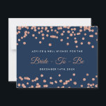 Blått Möhippa för ro i Glitter-konfetti-flottan Rådkort<br><div class="desc">Ro Faux Glitter Confetti Navy Blue Möhippa Advice-kort / Önskemål för bride / Newlyed Advice-kort / Möhippa Game Cards / Bröllop Advice-kort / Bröllop Guld-kort - Önskemål för perfekter och möhippa.</div>