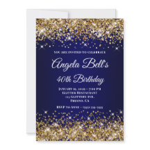 Blått Monogram 40-årsjubileum i guld Glitter