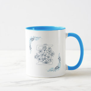 Blått monogram Blommigt av Lugn i "Z"- Mugg