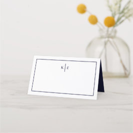 Blått monogram Bord-platskort Placeringskort