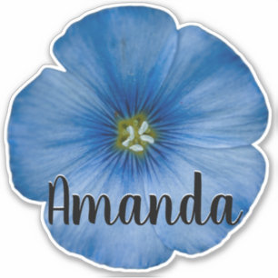 Blått monogram Namn Blomnaturart Växtlutets Söt Klistermärken