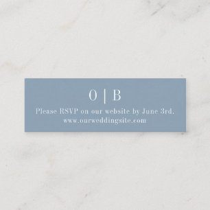 Blått monogram-OSA-mini-höljeskort för webbplats Mini Visitkort