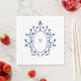 Blått monogram pappersservett