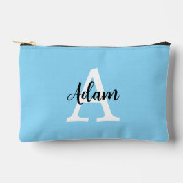 Blått monogramnamn, personlig skriptdesign