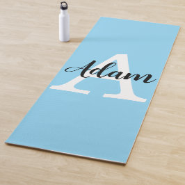 Blått monogramnamn, personligt utformat typsnitt