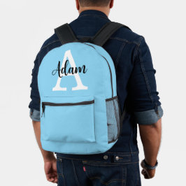 Blått monogramnamn skript Personlig design