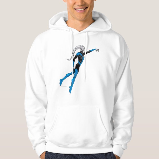 Blått mönster 10 hoodie (Framsida)