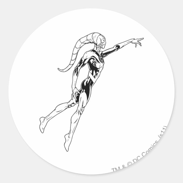 Blått mönster 11 runt klistermärke (Framsida)