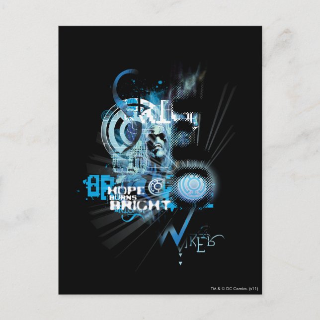 Blått mönster, grafik 1 vykort (Framsida)