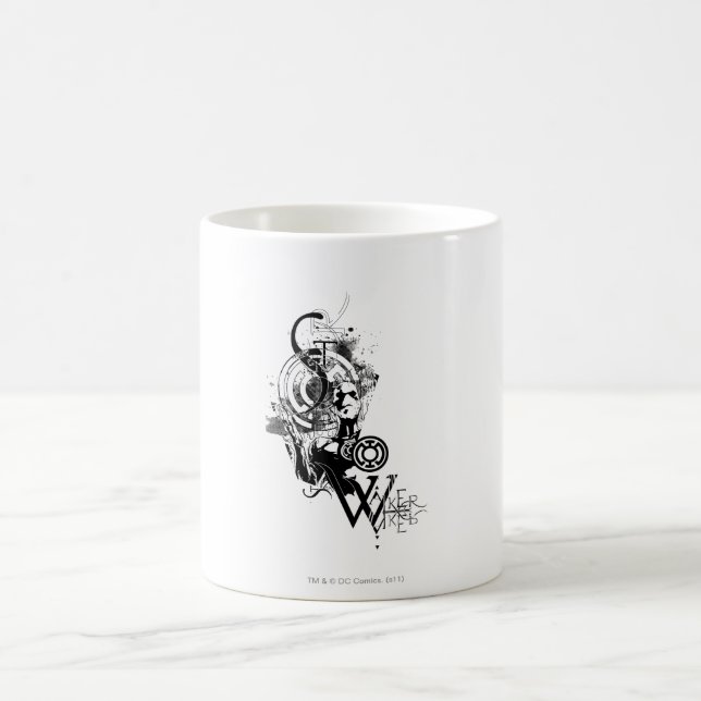 Blått mönster, grafik 2 kaffemugg (Center)