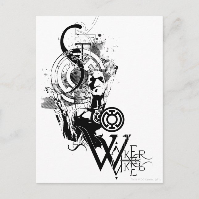 Blått mönster, grafik 2 vykort (Framsida)