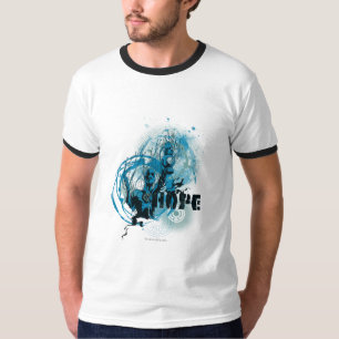 Blått mönster, grafik 3 t shirt