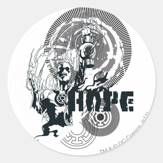 Blått mönster, grafik 4 runt klistermärke (Framsida)