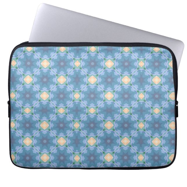Blått mönster laptop fodral (Framsidan)