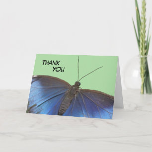 Blått Morpho Butterfly-Tack-gratulationskort Kort