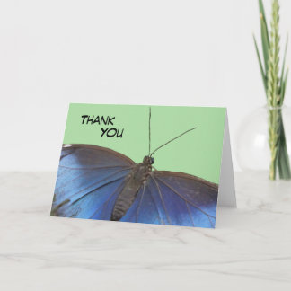 Blått Morpho Butterfly-Tack-gratulationskort Kort