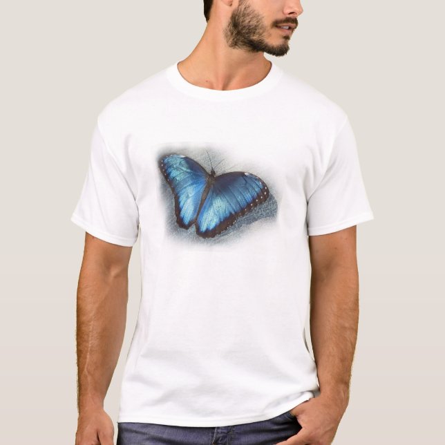 Blått Morpho Tee Shirt (Framsida)