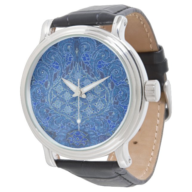 Blått mosaikdetalj, Tyskland Armbandsur (Vinklad)