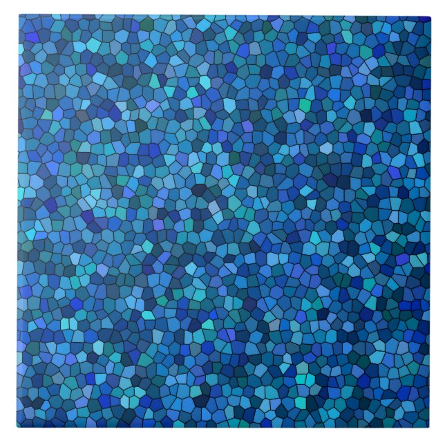Blått mosaikmönster kakelplatta (Framsidan)