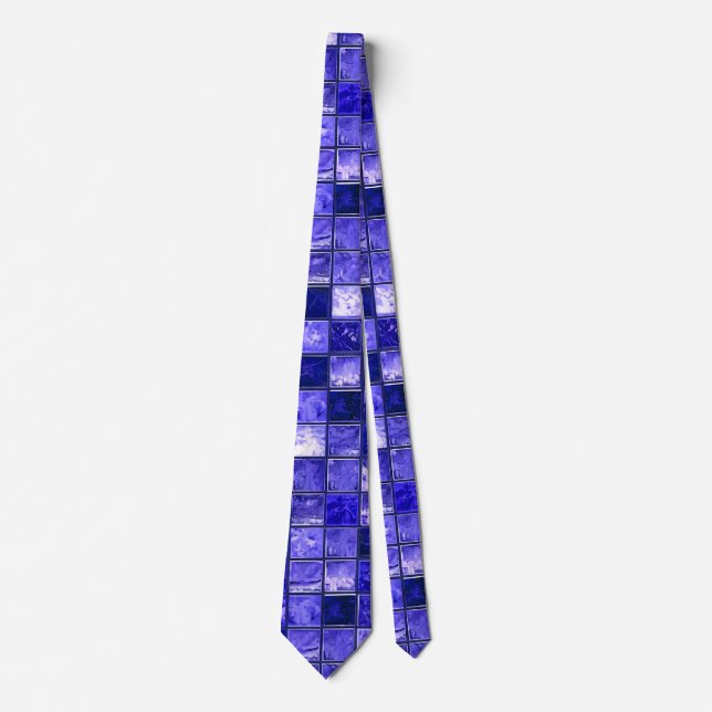 Blått mosaikmönster slips (Framsida)