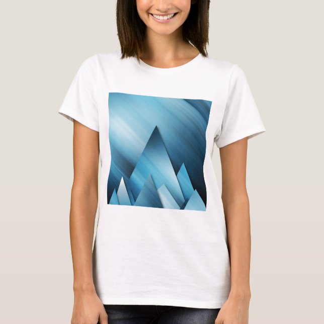 Blått Mountains.jpg T Shirt (Framsida)