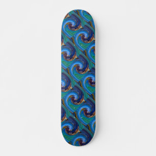 Blått N-Grönt-Abstrakt, inkl. Skateboard