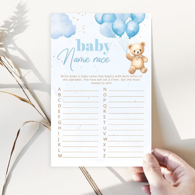 Blått nalle baby-babyduschspel för barn i tävling (Skapare uppladdad)