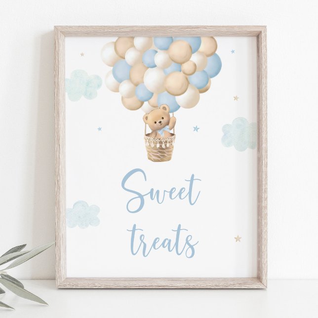 Blått Nalle Bubblor Babyskor Treats-tecken Poster (Skapare uppladdad)