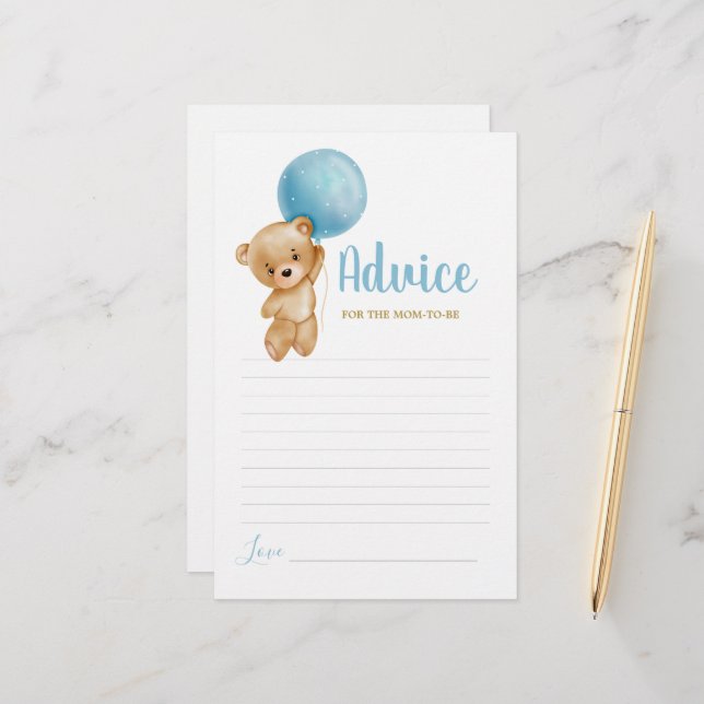 Blått Nalle för att Mamma ska få kort (Fram/Back In Situ)