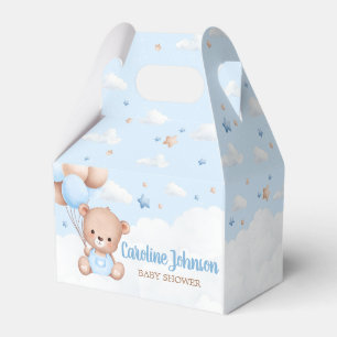 Blått Nalle-moln, babyskor för ballong Presentaskar