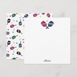 Blått Namn-anteckningskort för Pickleball-Personli Anteckningskort