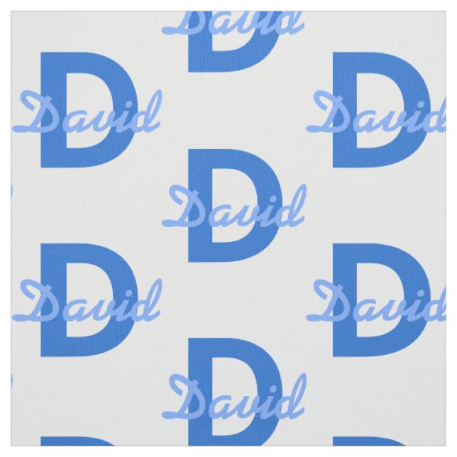 Blått namn & monogram tyg (Provkarta)