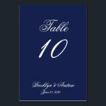 Blått Nautiskt Bröllop-kort Bord-kort Bordsnummer<br><div class="desc">Blå nautiskt bröllop-platskort bord med anpassade</div>