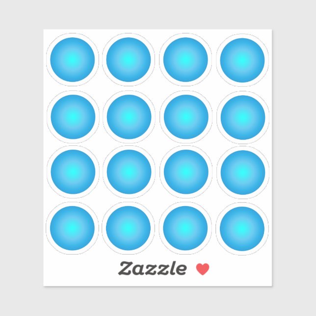 Blått Neon Circle 16 Fästerställ Klistermärken (Ark)