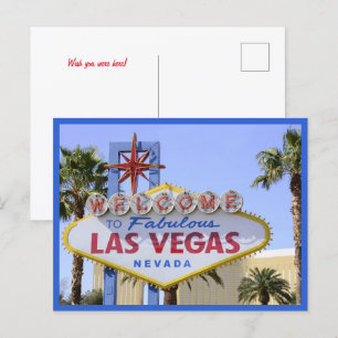 Blått Nevada Välkomstskylt Las Vegas-vykort Vykort