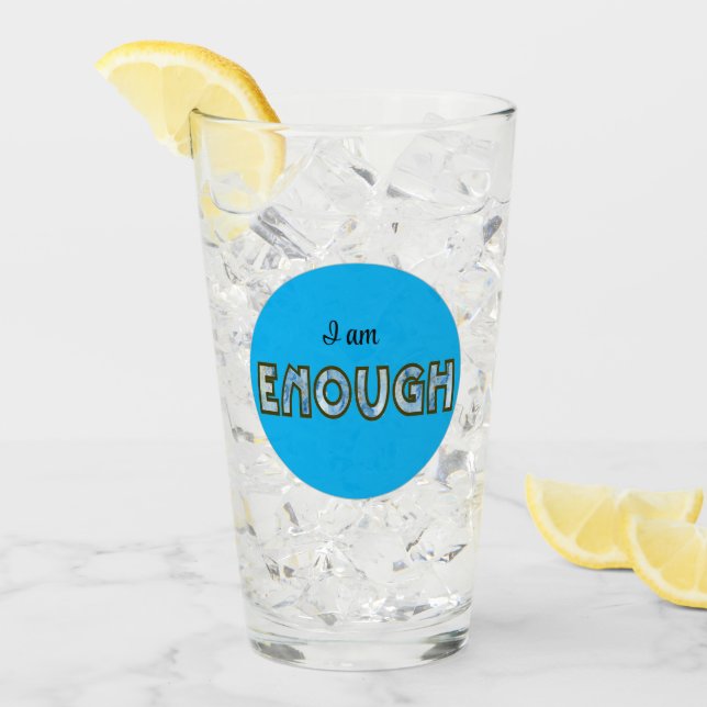 Blått nog med inspirerande, kraftfull typografi glaskopp (Framsida Ice)