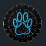 Blått nyon Hund Paw Skriv ut Darttavla<br><div class="desc">Ett blått nyare hund. Ursprunglig design.</div>