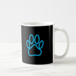 Blått nyon Hund Paw Skriv ut Kaffemugg
