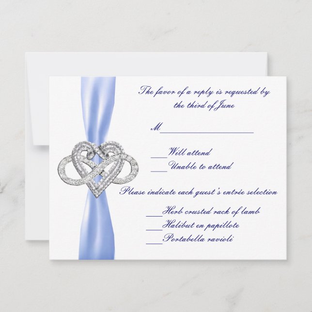 Blått oändligt hjärtsvarskort OSA kort (Framsida)