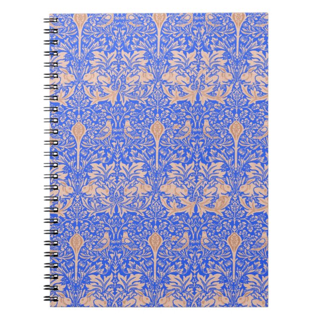 Blått oavbrutet tjata den William Morris art Anteckningsbok (Framsidan)