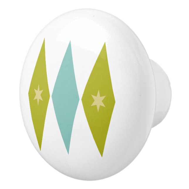 Blått och Avocado Grönt Diamonds Stars Mid-Mod Knopp (Höger)