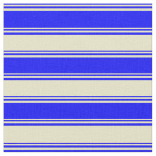 Blått och Blek Goldenrod Stripe/Linjerad Mönster Tyg