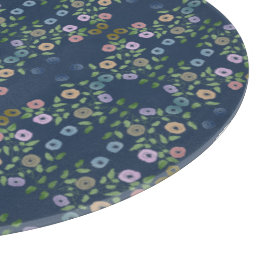 Blått och blommat skärande skivor