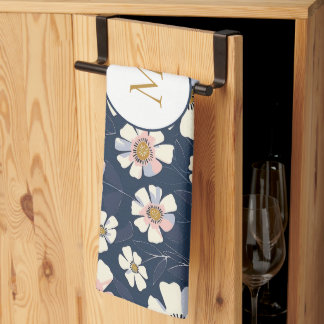 Blått och Blommigt Kökshandduk