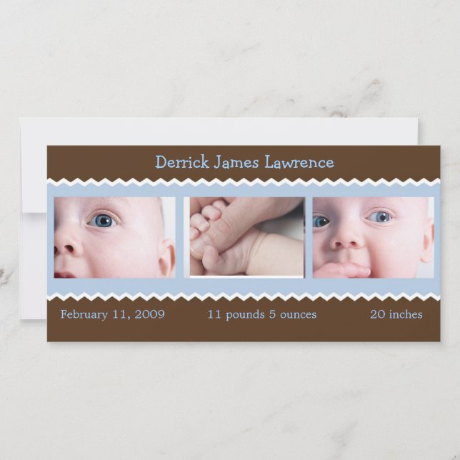 Blått och Brown baby-meddelande Meddelande (Framsida)